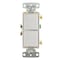Hubbell Wiring Device-Kellems Switches and Lighting Controls, Combination Devices, Residential Grade, Decorator Series, 2) Single Pole Rockers, 15A 120V AC, Side Wired, White RCD101W - alternate 4